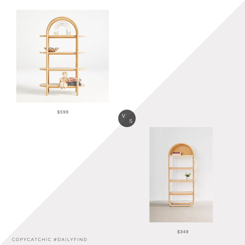 Daily Find: Crate & Kids Dolly Natural Tall Bookcase vs. Urban Outfitters Ria Bookshelf, arched bookcase look for less, copycatchic luxe living for less, budget home decor and design, daily finds, home trends, sales, budget travel and room redos
