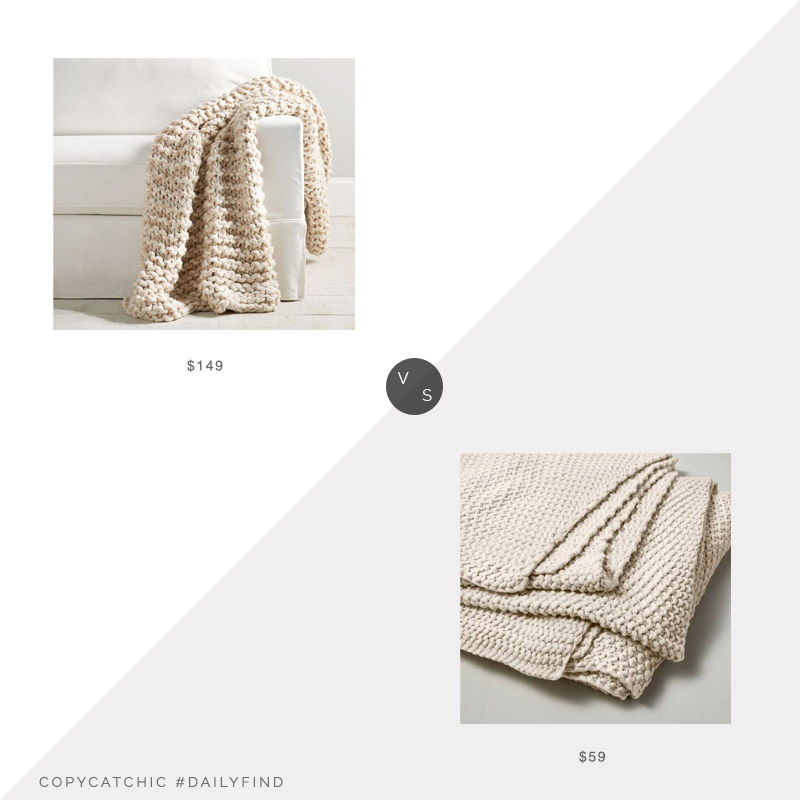 Daily Find: Pottery Barn Chunky Handknit Throw vs. Target Casaluna Chunky Knit Bed Blanket, chunky knit throw look for less, copycatchic luxe living for less, budget home decor and design, daily finds, home trends, sales, budget travel and room redos
