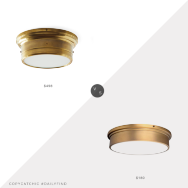 Daily Find: Serena and Lily Breton Flushmount vs. Home Depot WAC Lighting York Aged Brass LED Flushmount, brass flushmount light look for less, copycatchic luxe living for less, budget home decor and design, daily finds, home trends, sales, budget travel and room redos
