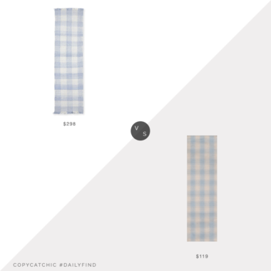 Daily Find: Serena and Lily Gingham Rug vs. Incredible Rugs and Decor Momeni Marlborough Charles Light Blue Area Rug By Erin Gates, blue gingham rug look for less, copycatchic luxe living for less, budget home decor and design, daily finds, home trends, sales, budget travel and room redos