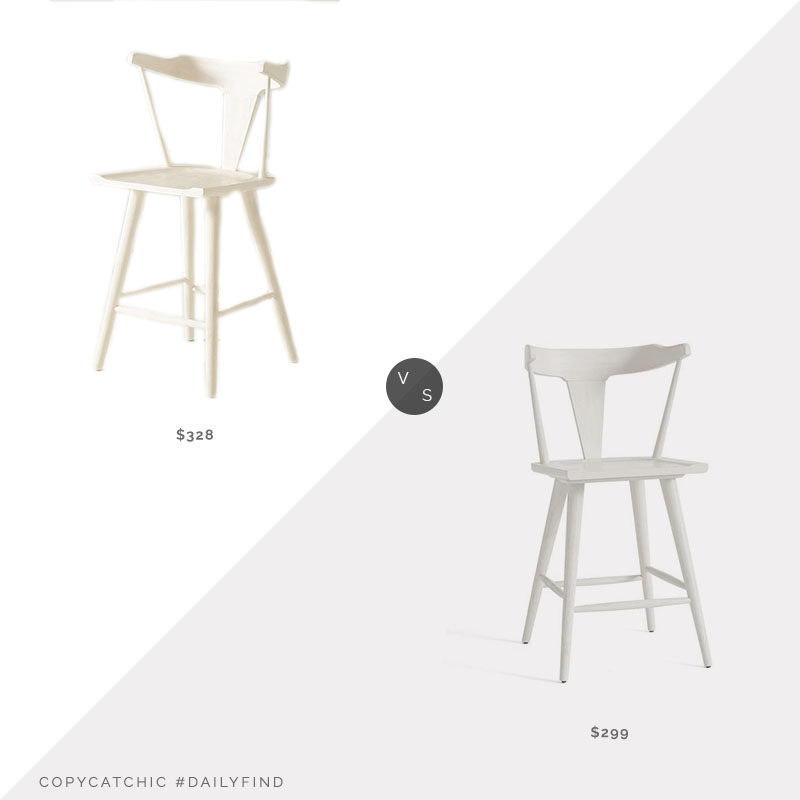 Daily Find: Anthropologie Mackinder Counter Stool vs. Pottery Barn Westan Counter Stool, white counter stool look for less, copycatchic luxe living for less, budget home decor and design, daily finds, home trends, sales, budget travel and room redos