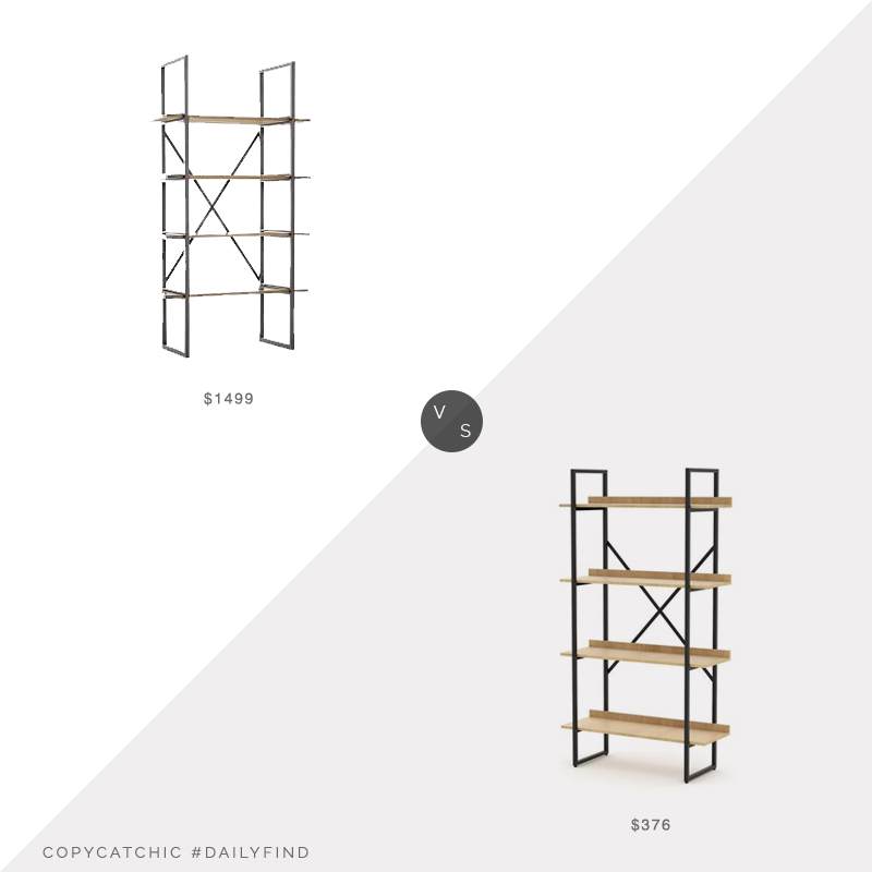 Daily Find: West Elm Modern Mixed Material Bookshelf vs. Amazon RST Brands Emery 4 Tier Bookshelf, wood metal bookshelf look for less, copycatchic luxe living for less, budget home decor and design, daily finds, home trends, sales, budget travel and room redos