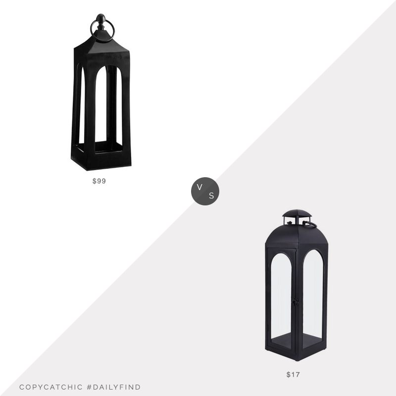 Daily Find: Pottery Barn Caleb Handcrafted Metal Lantern vs. Walmart Better Homes & Gardens Metal Candle Holder Lantern, black lantern look for less, copycatchic luxe living for less, budget home decor and design, daily finds, home trends, sales, budget travel and room redos
