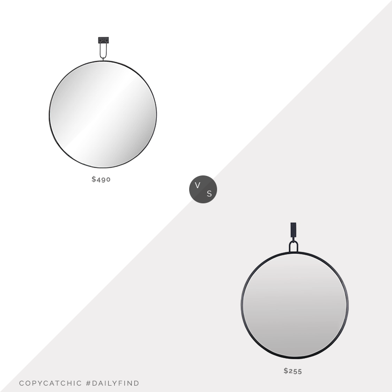 Daily Find: Kathy Kuo Dawes Industrial Loft Iron Mirror vs. Build.com Varaluz Stopwatch Metal Mirror, round black wall mirror, copycatchic luxe living for less, budget home decor and design, daily finds, home trends, sales, budget travel and room redos