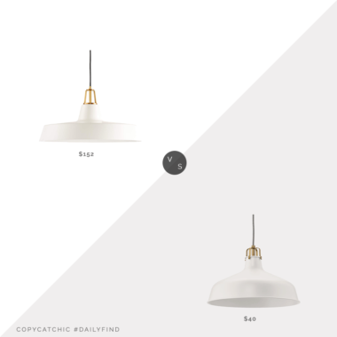 Daily Find: Crate & Barrel Maddox White Farmhouse Pendant vs. IKEA Ranarp Pendant Lamp, white pendant light look for less, copycatchic luxe living for less, budget home decor and design, daily finds, home trends, sales, budget travel and room redos