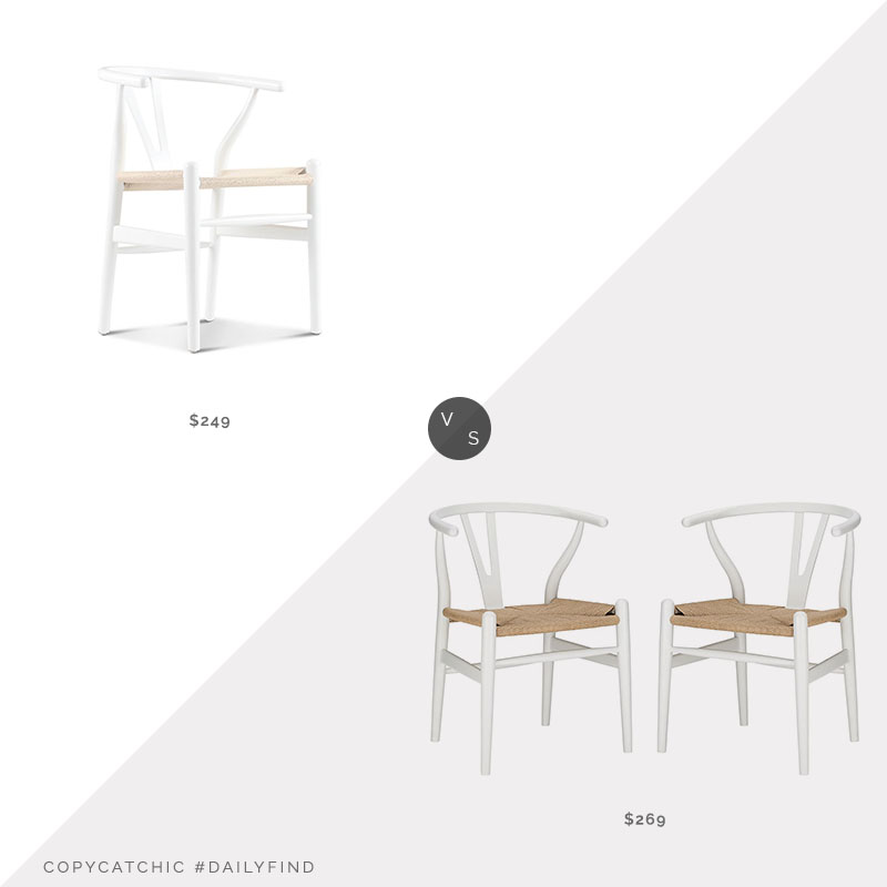 Daily Find: Rove Concepts Wishbone Chair vs. Amazon Mid-Century Dining Chair Set of 2, white wishbone chair look for less, copycatchic luxe living for less, budget home decor and design, daily finds, home trends, sales, budget travel and room redos