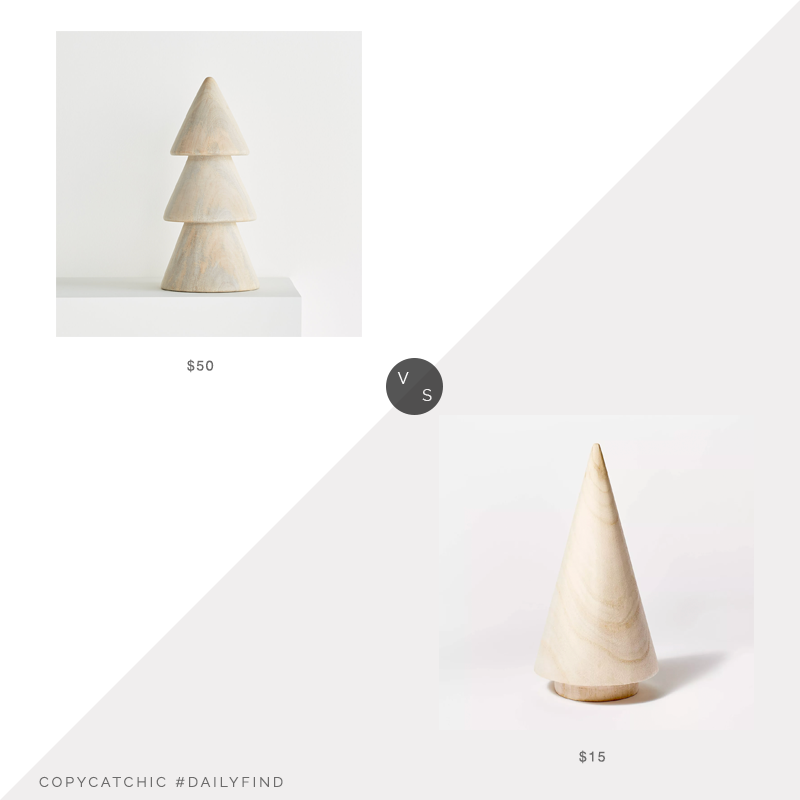 Daily Find: Crate and Barrel Natural Wood Tree vs. Target Threshold Designed with Studio McGee Decorative Cylinder Tree Beige, wood christmas tree look for less, copycatchic luxe living for less, budget home decor and design, daily finds, home trends, sales, budget travel and room redos