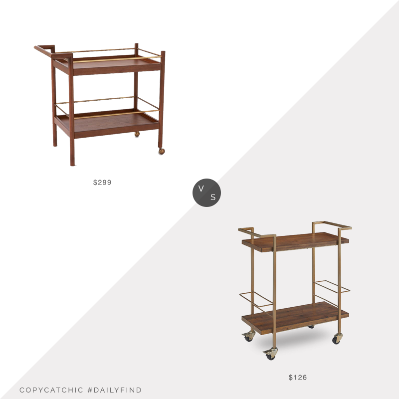 Daily Find: West Elm Mid-Century Bar Cart vs. Amazon Finch Maxwell Bar Cart, mid century bar cart look for less, copycatchic luxe living for less, budget home decor and design, daily finds, home trends, sales, budget travel and room redos