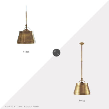 Daily Find: William Sonoma Sloane Single Pendant vs. Circa Lighting Sloane Single Pendant, brass pendant light look for less, copycatchic luxe living for less, budget home decor and design, daily finds, home trends, sales, budget travel and room redos