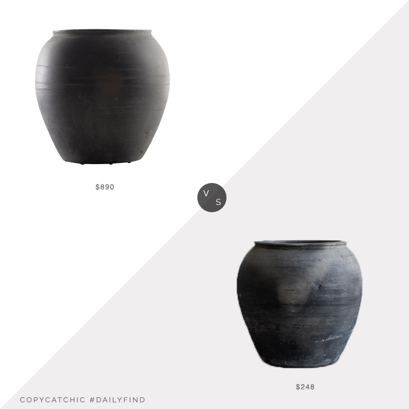 Daily Find: 1st Dibs South Asian Vintage Terracotta Jar vs. McGee And Co Brushed Charcoal Vase, black vase look for less, copycatchic luxe living for less, budget home decor and design, daily finds, home trends, sales, budget travel and room redos