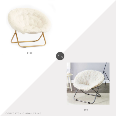 Daily Find: Pottery Barn Teen Himalayan Hang-A-Round Chair vs. Balfour Fur Moon Chair, fur chair look for less, copycatchic luxe living for less, budget home decor and design, daily finds, home trends, sales, budget travel and room redos
