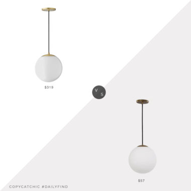 Daily Find: Schoolhouse Luna Cord Pendant vs. Lowes Safavieh Nelda Globe Pendant Light, frosted pendant light look for less, copycatchic luxe living for less, budget home decor and design, daily finds, home trends, sales, budget travel and room redos