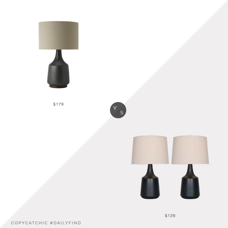 Daily Find: West Elm Morten Table Lamp vs. Overstock Ceramic Table Lamps set of 2, black table lamp look for less, copycatchic luxe living for less, budget home decor and design, daily finds, home trends, sales, budget travel and room redos