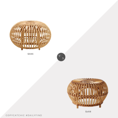 Daily Find: One Kings Lane Sika Design Albini Ottoman vs. Anthropologie Susila Ottoman, rattan ottoman look for less, copycatchic luxe living for less, budget home decor and design, daily finds, home trends, sales, budget travel and room redos
