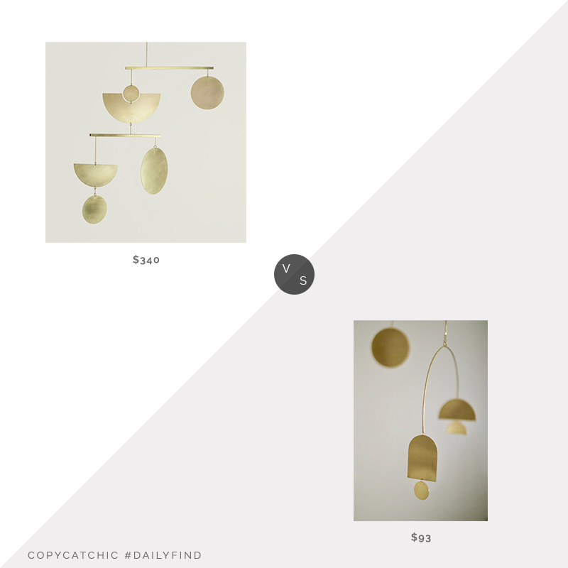 Daily Find: West Elm Circle and Line No. 17 Mobile vs. Etsy Catherine's Studio Rook Kinetic Mobile, brass mobile look for less, copycatchic luxe living for less, budget home decor and design, daily finds, home trends, sales, budget travel and room redos