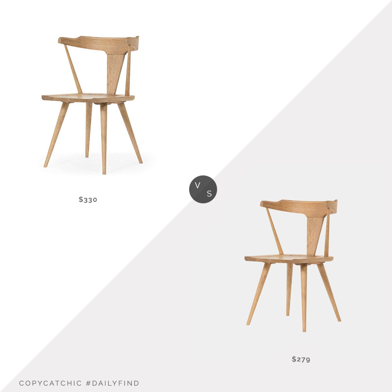 Daily Find: Amber Interiors Bowie Dining Chair vs. France & Son Sherwood Dining Chair, oak dining chair look for less, copycatchic luxe living for less, budget home decor and design, daily finds, home trends, sales, budget travel and room redos