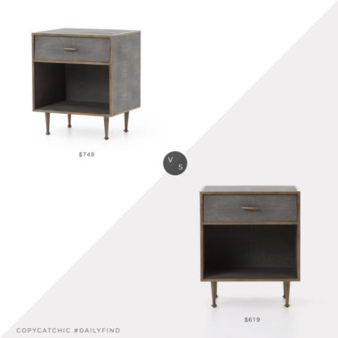Daily Find: Burke Decor Shagreen Bedside Table vs. Elm and Iron Draper Bedside Table, shagreen nightstand look for less, copycatchic luxe living for less, budget home decor and design, daily finds, home trends, sales, budget travel and room redos