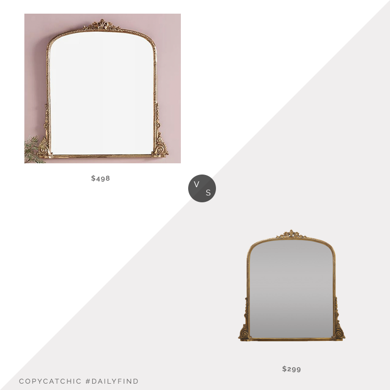 Daily Find: Anthropologie Gleaming Primrose Mirror vs. Structube PASCALE Gold Iron Framed Mirror, brass mirror look for less, copycatchic luxe living for less, budget home decor and design, daily finds, home trends, sales, budget travel and room redos