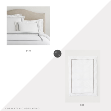 Daily Find: Pottery Barn Grand Organic Percale Duvet Cover vs. H&M Home Cotton Percale Duvet Cover, hotel bedding look for less, copycatchic luxe living for less, budget home decor and design, daily finds, home trends, sales, budget travel and room redos