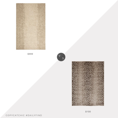Daily Find: Pottery Barn Sarrel Handwoven Wool Rug vs. The Home Depot Bazaar Iridessa Animal Print Rug, antelope print rug look for less, copycatchic luxe living for less, budget home decor and design, daily finds, home trends, sales, budget travel and room redos