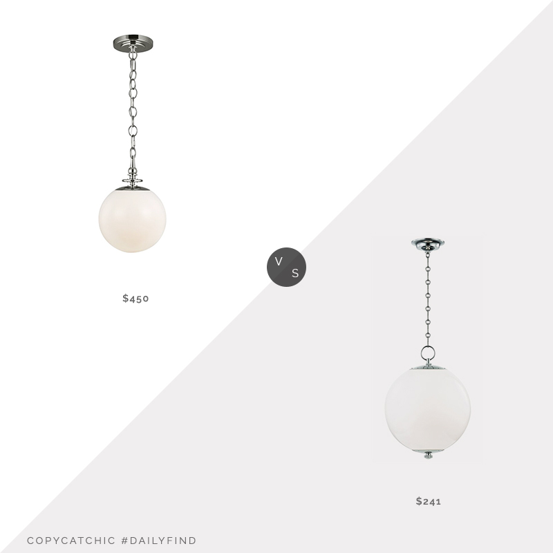 Daily Find: Perigold Mark Sikes Globe Pendant vs. Perigold TOB by Thomas O'Brien Globe Pendant, nickel globe pendant light look for less, copycatchic luxe living for less, budget home decor and design, daily finds, home trends, sales, budget travel and room redos