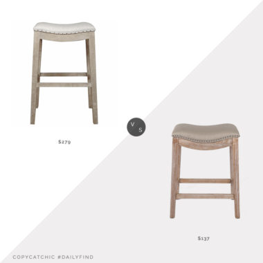 Daily Find: Hayneedle Harper Bar Stool vs. Wayfair Wald Counter Stool, leather counter stool look for less, copycatchic luxe living for less, budget home decor and design, daily finds, home trends, sales, budget travel and room redos