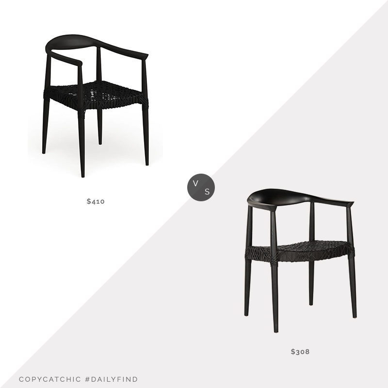 Daily Find: Wayfair AllModern Archer Solid Wood Dining Chair vs. Overstock Bandelier Black Rural Woven Dining Chair, black woven dining chair look for less, copycatchic luxe living for less, budget home decor and design, daily finds, home trends, sales, budget travel and room redos