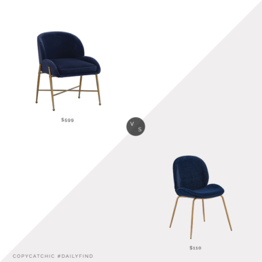 Daily Find: Ballard Designs Hazel Dining Chair vs. Wayfair Guillemette Velvet Upholstered Side Chair (Set of 2), navy velvet dining chair look for less, copycatchic luxe living for less, budget home decor and design, daily finds, home trends, sales, budget travel and room redos