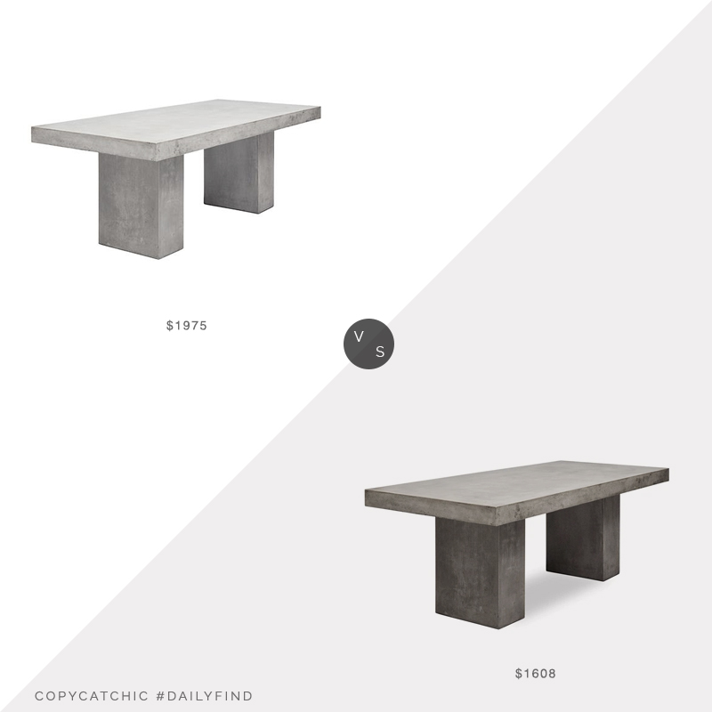 Daily Find: Kathy Kuo Grace Industrial Concrete Table vs. Boxhill Elcor Outdoor Dining Table, concrete dining table look for less, copycatchic luxe living for less, budget home decor and design, daily finds, home trends, sales, budget travel and room redos