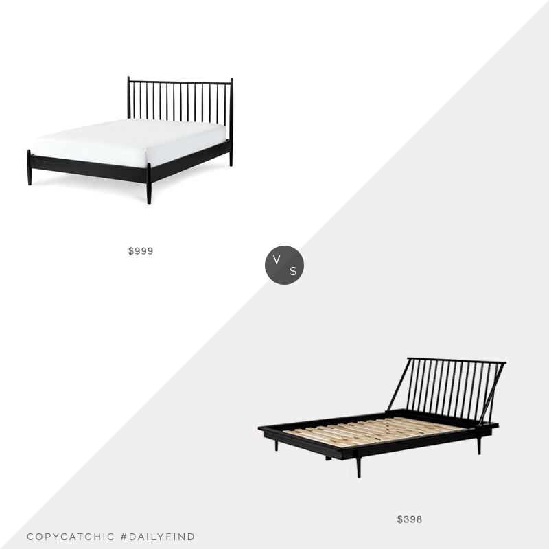Daily Find: Article Lenia Black Ash Spindle Bed vs. Bed Bath & Beyond Forest Gate Mid-Century Spindle Bed, black spindle bed look for less, copycatchic luxe living for less, budget home decor and design, daily finds, home trends, sales, budget travel and room redos