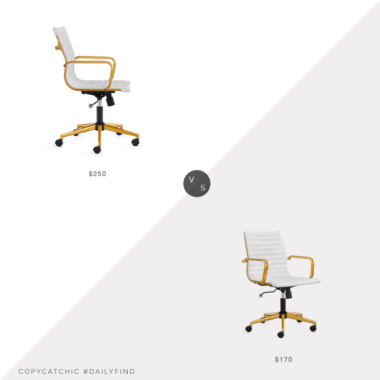 Daily Find: Overstock LUXMOD Gold Office Chair vs. Amazon LUXMOD Gold Office Chair, white gold office chair look for less, copycatchic luxe living for less, budget home decor and design, daily finds, home trends, sales, budget travel and room redos