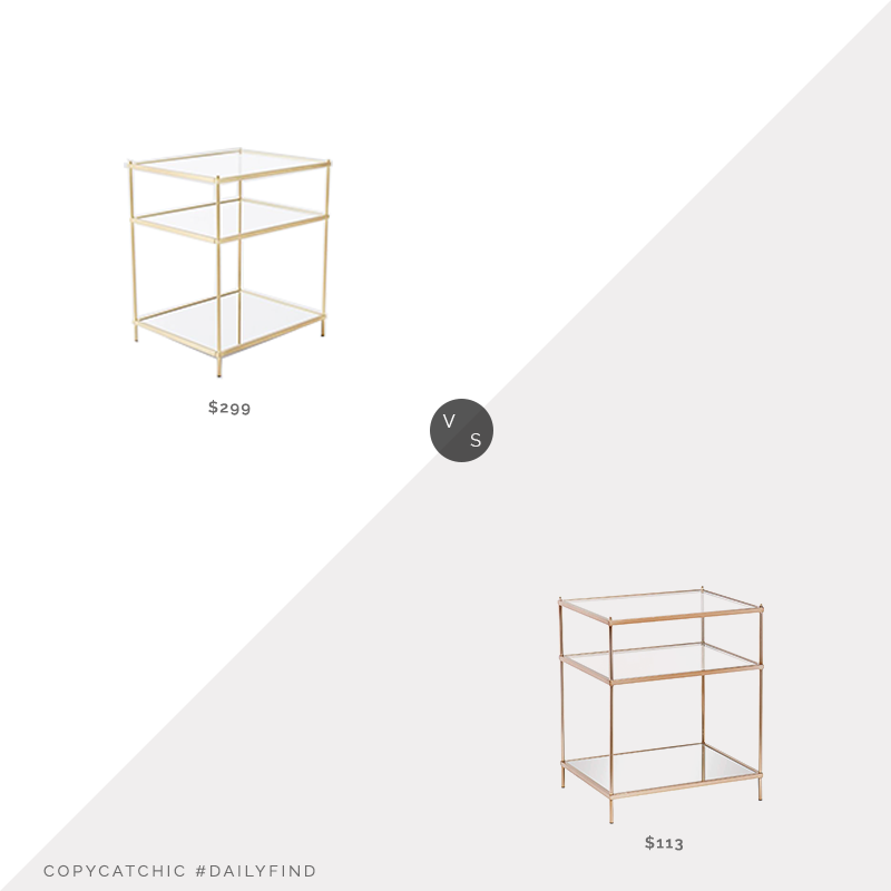 Daily Find: West Elm Terrace Nightstand vs. Amazon Southern Enterprises Knox Glam Mirrored Side Table, brass side table look for less, copycatchic luxe living for less, budget home decor and design, daily finds, home trends, sales, budget travel and room redos