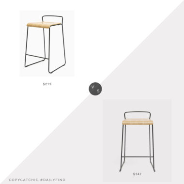 Daily Find: France and Son Transit Counter Stool vs. Wayfair M.A.D. Transit Counter Stool, wood metal counter stool look for less, copycatchic luxe living for less, budget home decor and design, daily finds, home trends, sales, budget travel and room redos