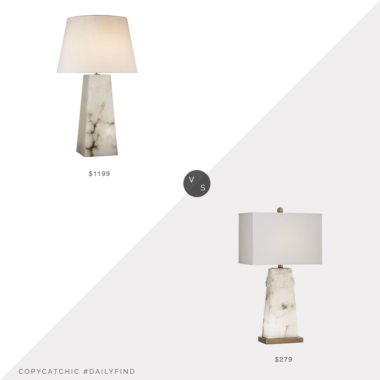 Daily Find: Circa Lighting Visual Comfort Evoke Large Table Lamp  vs. Lighting Plus Beaumont White Alabaster Table Lamp with Night Light, alabaster lamp look for less, copycatchic luxe living for less, budget home decor and design, daily finds, home trends, sales, budget travel and room redos