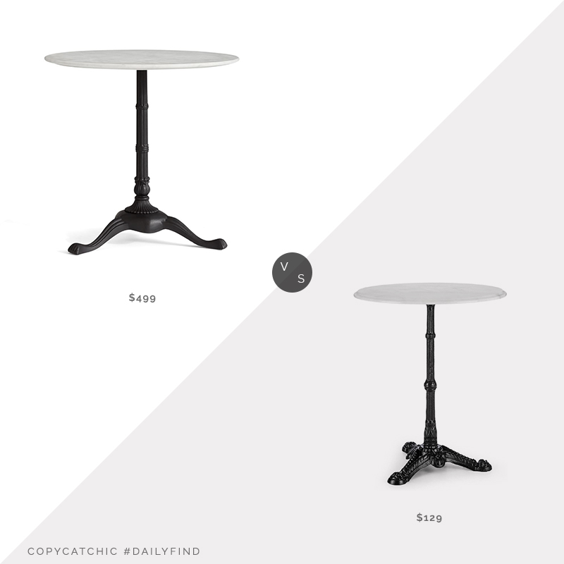 Daily Find: Pottery Barn Rae Marble Bistro Table vs. Amazon Blumfeldt Patras Marble Bistro Table, marble bistro table look for less, copycatchic luxe living for less, budget home decor and design, daily finds, home trends, sales, budget travel and room redos
