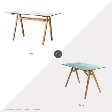 Daily Find: Urban Outfitters Ashford Desk vs. Wayfair Mercury Row Lindgren Desk, glass top desk look for less, copycatchic luxe living for less, budget home decor and design, daily finds, home trends, sales, budget travel and room redos