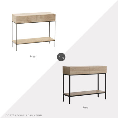 Daily Find: West Elm Industrial Storage Console vs. Wayfair Sand & Stable Noralee Console Table, wood and metal console look for less, copycatchic luxe living for less, budget home decor and design, daily finds, home trends, sales, budget travel and room redos