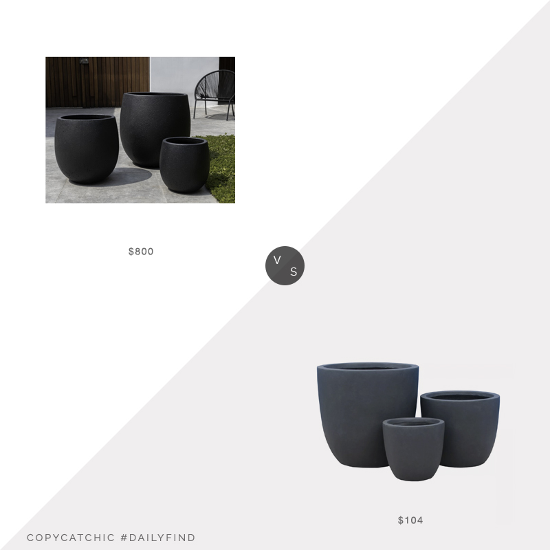 Daily Find: Perigold Campania Sandos Planter Set vs. Target Kante Modern Planter Set, black planters look for less, copycatchic luxe living for less, budget home decor and design, daily finds, home trends, sales, budget travel and room redos