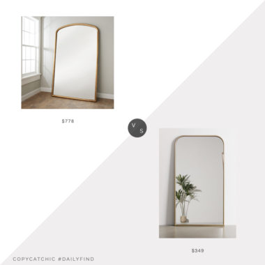 Daily Find: Shades of Light Halcyon Gild Mirror vs. Urban Outfitters Selene Floor Mirror, gold arched floor mirror look for less, copycatchic luxe living for less, budget home decor and design, daily finds, home trends, sales, budget travel and room redos