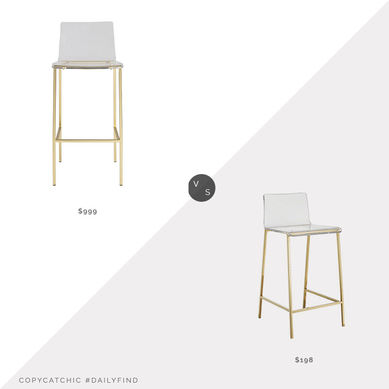 Daily Find: Pottery Barn Paige Bar Stool, Set of 2 vs. Wayfair Everly Quinn Mason Counter Stool, clear counter stool look for less, copycatchic luxe living for less, budget home decor and design, daily finds, home trends, sales, budget travel and room redos