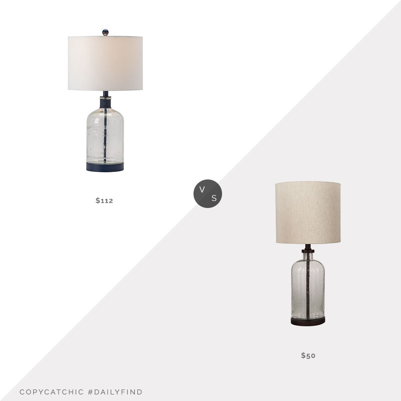 Daily Find: Wayfair Andover Mills Renata Table Lamp vs. Ashley Furniture Bandile Table Lamp, glass table lamp look for less, copycatchic luxe living for less, budget home decor and design, daily finds, home trends, sales, budget travel and room redos