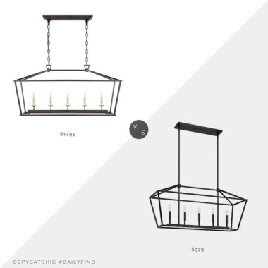 Daily Find: William Sonoma Darlana Linear Hanging Lantern vs. Wayfair Gracie Oaks Phebe 5-Light Linear Pendant, rectangular lantern chandelier look for less, copycatchic luxe living for less, budget home decor and design, daily finds, home trends, sales, budget travel and room redos