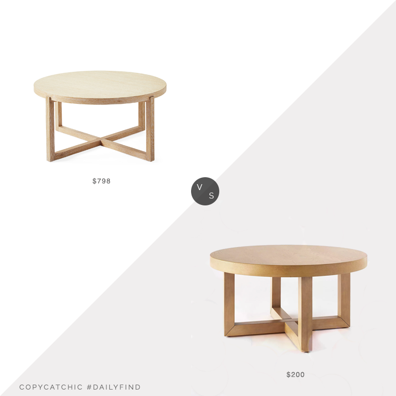 Daily Find: Serena and Lily Clifton Coffee Table vs. Target Threshold Designed with Studio McGee Rose Park Round Wood Coffee Table, round wood coffee table look for less, copycatchic luxe living for less, budget home decor and design, daily finds, home trends, sales, budget travel and room redos