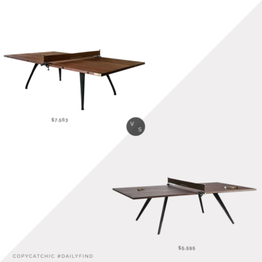 Daily Find: Kathy Kuo Home Palazzo Industrial Loft Wood Metal Ping Pong Table vs. Modern Digs District Eight Ping Pong Table, wood ping pong table look for less, copycatchic luxe living for less, budget home decor and design, daily finds, home trends, sales, budget travel and room redos
