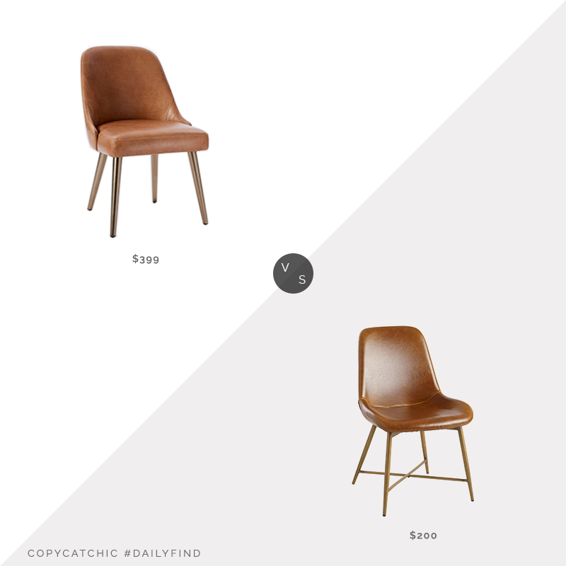 Daily Find: West Elm Mid-Century Dining Chair vs. World Market Bi Cast Leather Molded Tyler Dining Chair (set of 2), leather dining chair look for less, copycatchic luxe living for less, budget home decor and design, daily finds, home trends, sales, budget travel and room redos