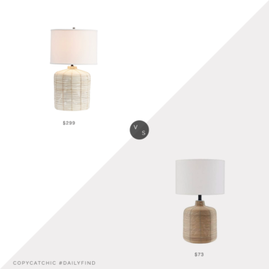 Daily Find: Pottery Barn Cambria Rattan Table Lamp vs. Amazon Henna & Hart Modern Petite Rattan Table Lamp, rattan table lamp look for less, copycatchic luxe living for less, budget home decor and design, daily finds, home trends, sales, budget travel and room redos