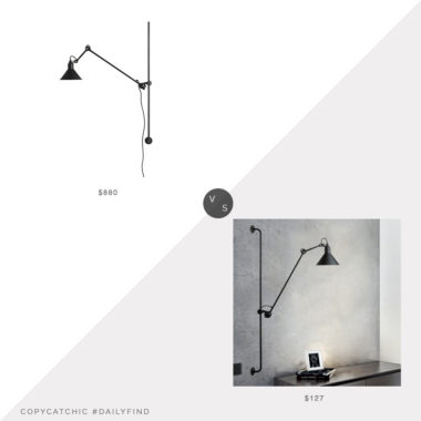 Daily Find: Interior Deluxe Lampe Gras vs. Walmart Vintage Industrial Swing Arm Wall Lamp, industrial wall lamp look for less, copycatchic luxe living for less, budget home decor and design, daily finds, home trends, sales, budget travel and room redos
