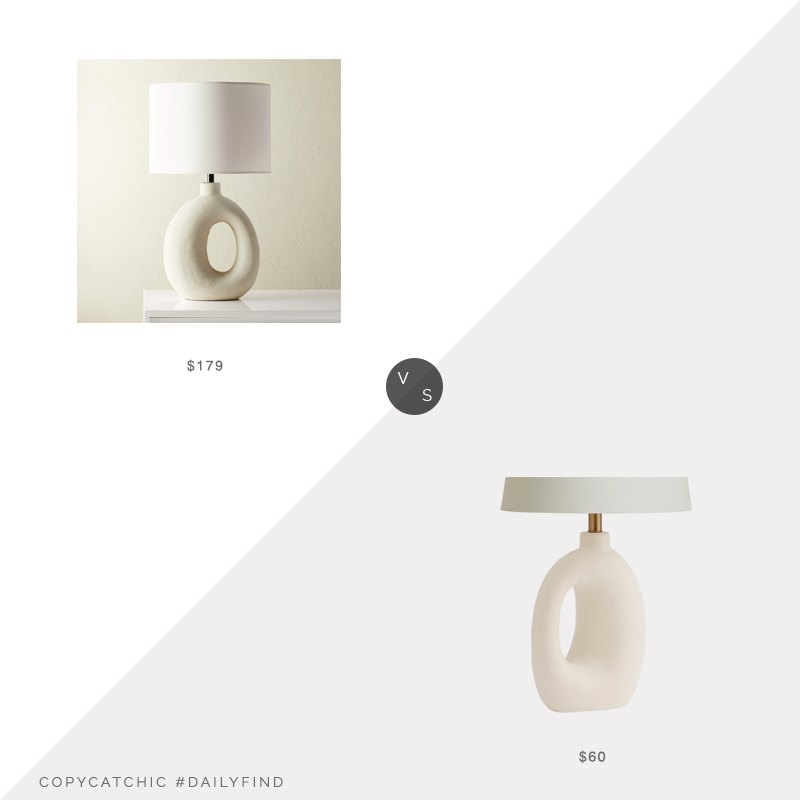Daily Find: CB2 Algarve Ceramic Table Lamp vs. World Market White Abstract Ceramic Lyra Table Lamp Base (shade not included), sculptural table lamp look for less, copycatchic luxe living for less, budget home decor and design, daily finds, home trends, sales, budget travel and room redos