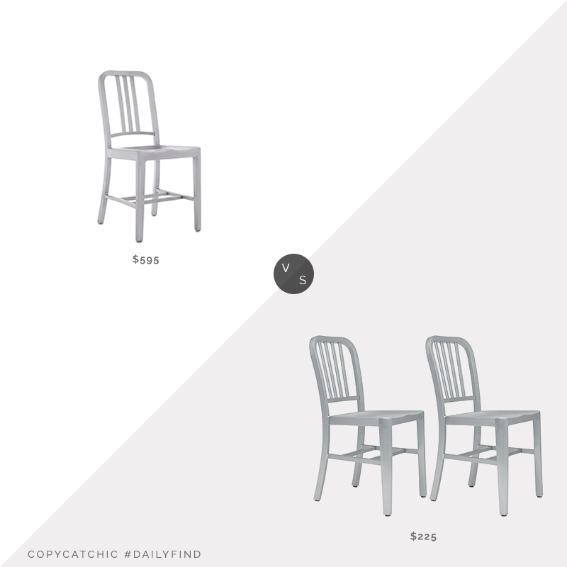 Daily Find: DWR 1006 Navy Side Chair vs. Laura Davidson Direct Bryant Side Chairs (Set of 2), aluminum dining chair look for less, copycatchic luxe living for less, budget home decor and design, daily finds, home trends, sales, budget travel and room redos