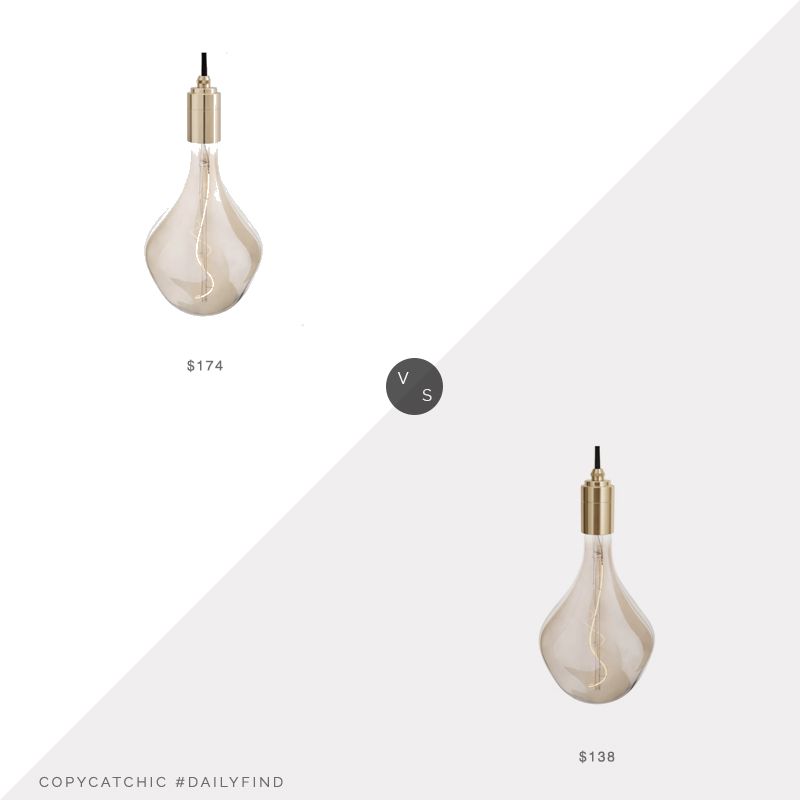 Daily Find: Perigold Tala Single Light Pendant vs. Houzz Veronoi II Bulb With Brass Pendant, single bulb pendant look for less, copycatchic luxe living for less, budget home decor and design, daily finds, home trends, sales, budget travel and room redos
